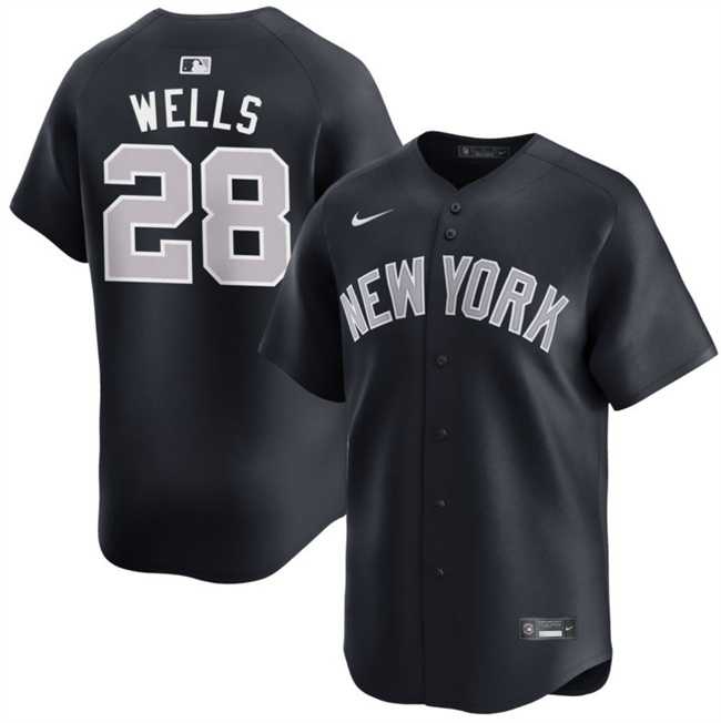 Mens New York Yankees #28 Austin Wells Navy 2025 Alternate Limited Stitched Jersey Dzhi